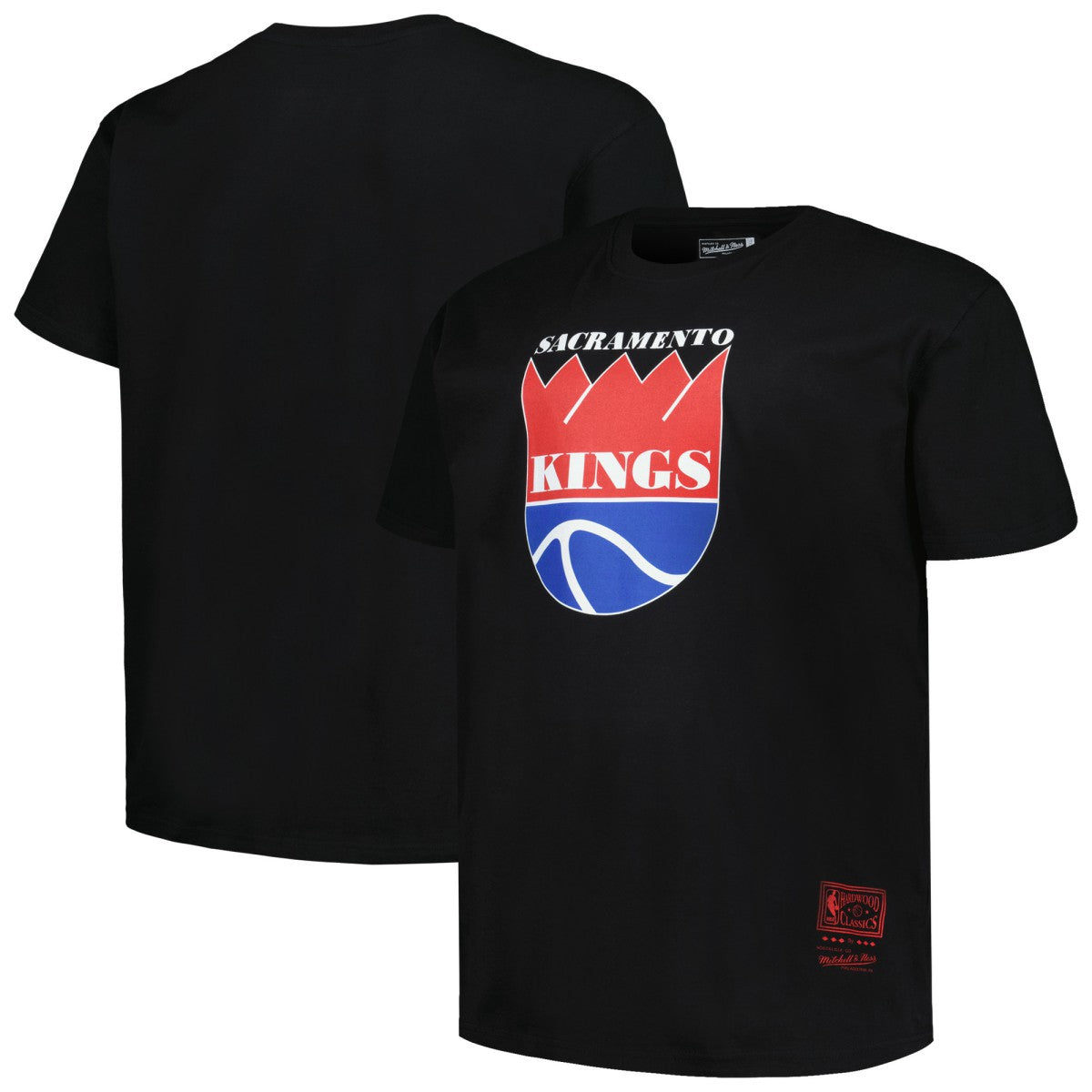 Sacramento Kings Big & Tall Hardwood Classics Vintage Logo T-Shirt Black - Mitchell & Ness outlet