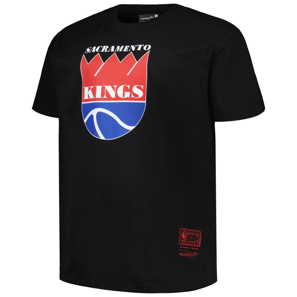 Sacramento Kings Big & Tall Hardwood Classics Vintage Logo T-Shirt Black - Mitchell & Ness outlet