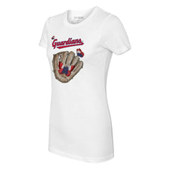 Cleveland Guardians Tiny Turnip Women's Butterfly Glove T-Shirt - White T-shirts