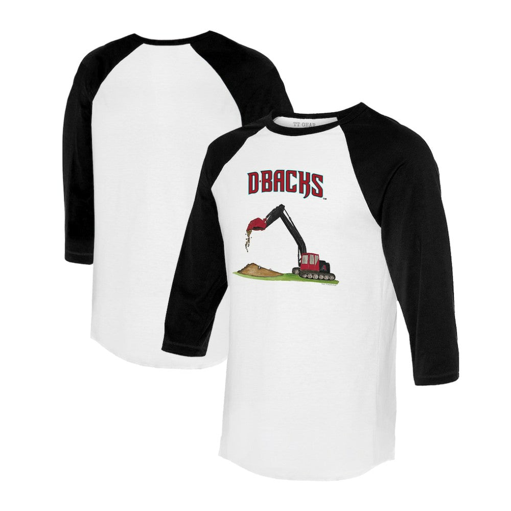 Arizona Diamondbacks Tiny Turnip Unisex Excavator 3/4-Sleeve Raglan T-Shirt - White/Black T-shirts