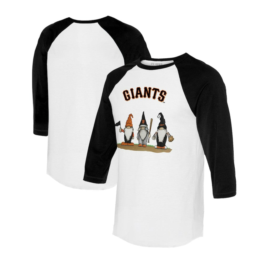 San Francisco Giants Tiny Turnip Unisex Gnomes 3/4-Sleeve Raglan T-Shirt - White/Black T-shirts