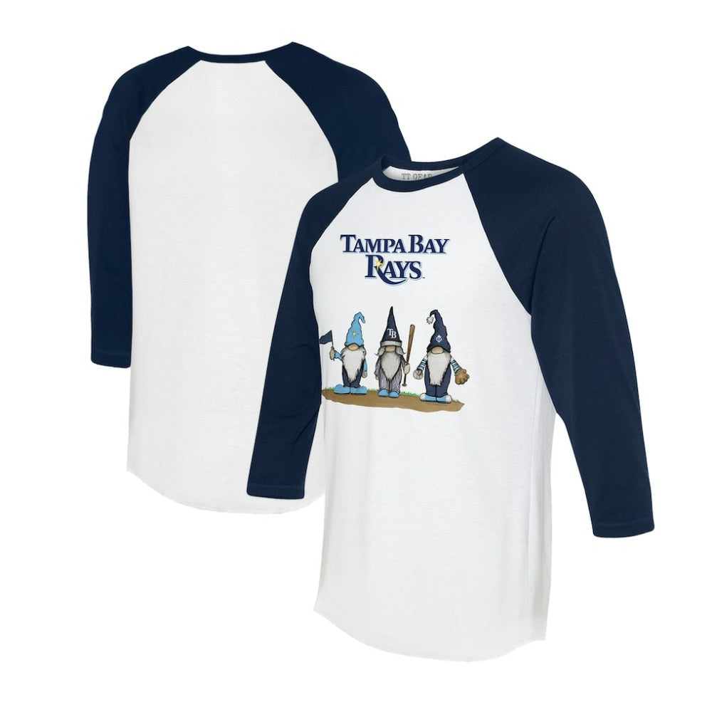 Tampa Bay Rays Tiny Turnip Unisex Gnomes 3/4-Sleeve Raglan T-Shirt - White/Navy T-shirts