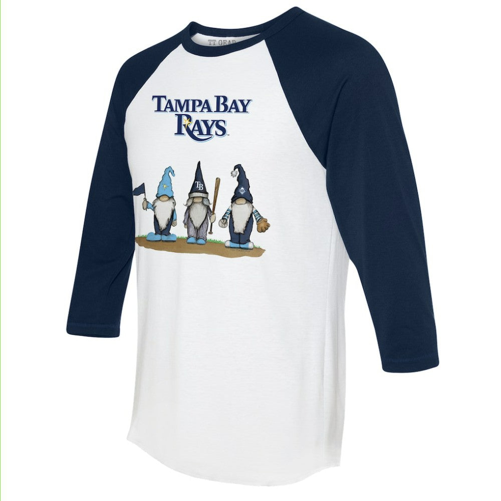 Tampa Bay Rays Tiny Turnip Unisex Gnomes 3/4-Sleeve Raglan T-Shirt - White/Navy T-shirts