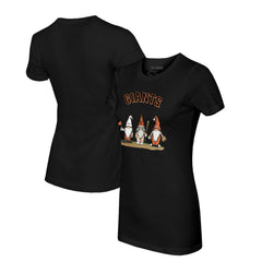 San Francisco Giants Tiny Turnip Women's Gnomes T-Shirt - Black T-shirts