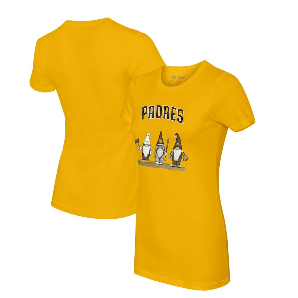 San Diego Padres Tiny Turnip Women's Gnomes T-Shirt - Gold T-shirts