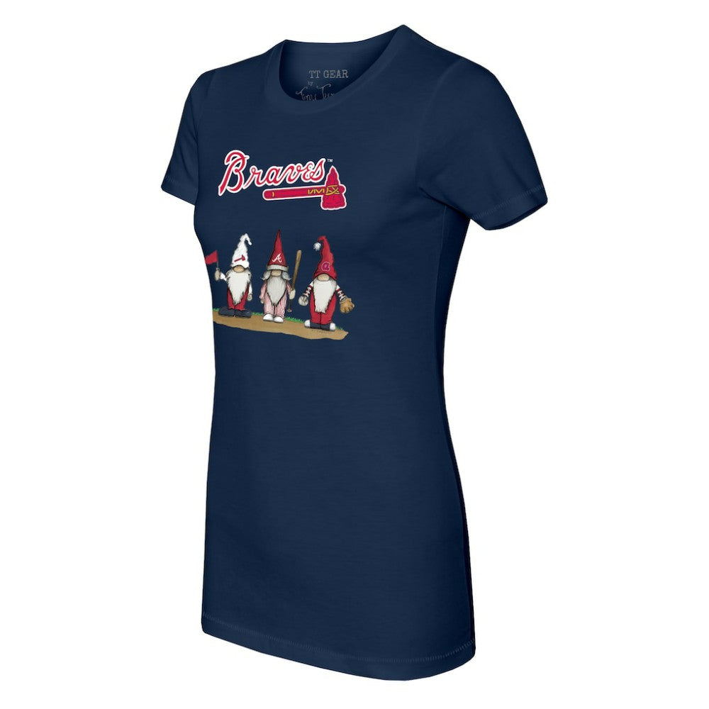 Atlanta Braves Tiny Turnip Women's Gnomes T-Shirt - Navy T-shirts