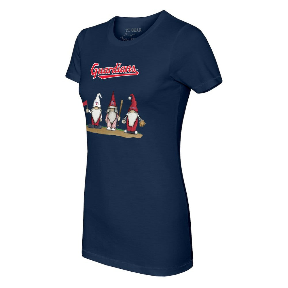 Cleveland Guardians Tiny Turnip Women's Gnomes T-Shirt - Navy T-shirts