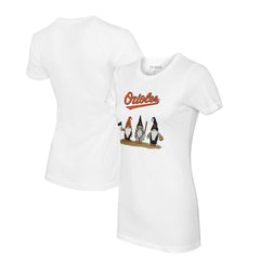 Baltimore Orioles Tiny Turnip Women's Gnomes T-Shirt - White T-shirts