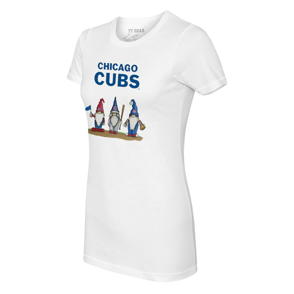 Chicago Cubs Tiny Turnip Women's Gnomes T-Shirt - White T-shirts