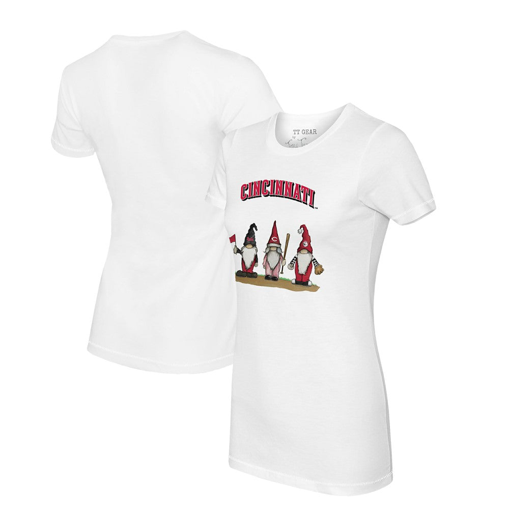 Cincinnati Reds Tiny Turnip Women's Gnomes T-Shirt - White T-shirts