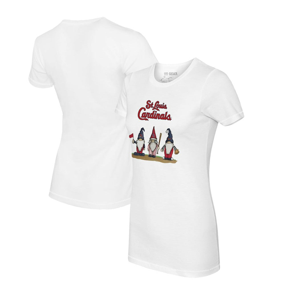 St. Louis Cardinals Tiny Turnip Women's Gnomes T-Shirt - White T-shirts