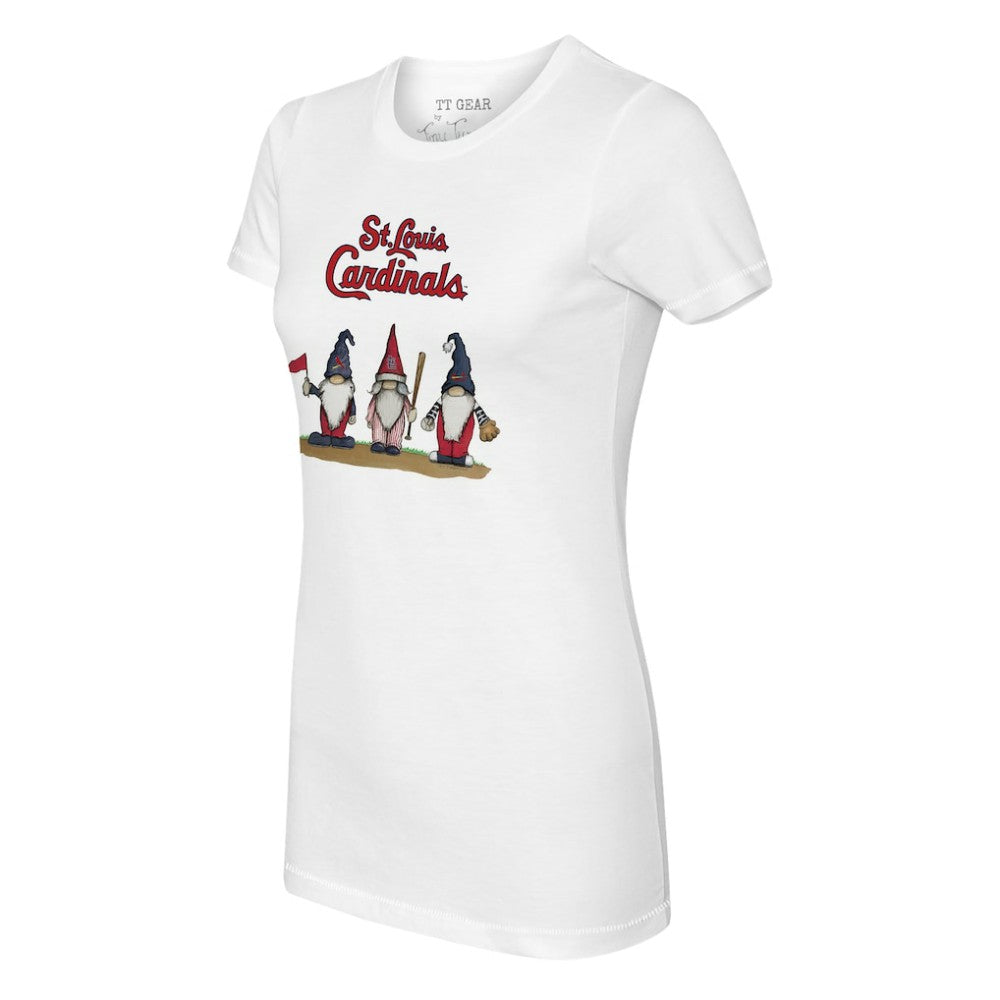 St. Louis Cardinals Tiny Turnip Women's Gnomes T-Shirt - White T-shirts