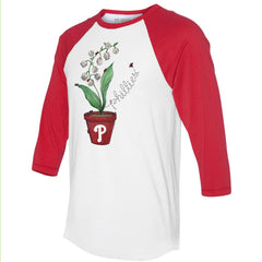 Philadelphia Phillies Tiny Turnip Unisex Lilies & Ladybugs 3/4-Sleeve Raglan T-Shirt - White/Red T-shirts