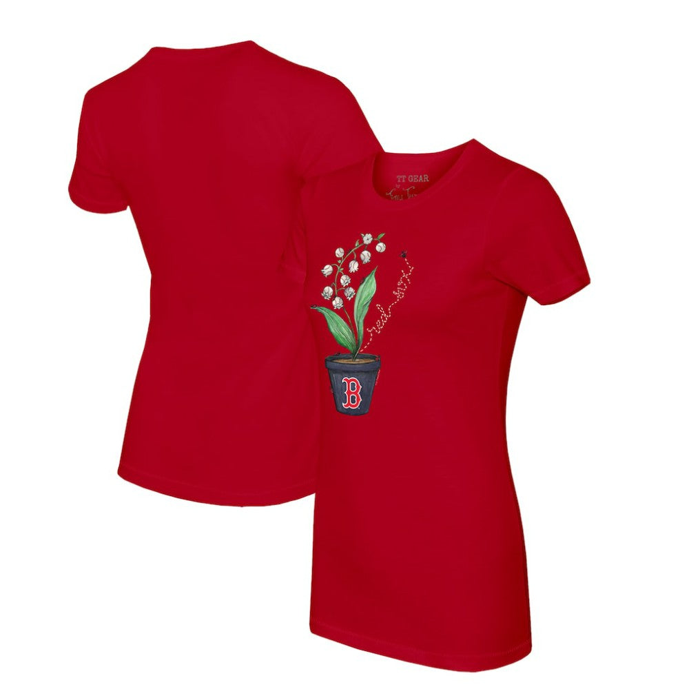 Boston Red Sox Tiny Turnip Women's Lilies & Ladybugs T-Shirt - Red T-shirts