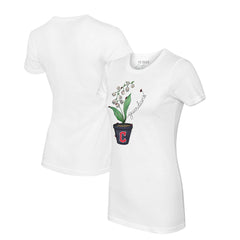Cleveland Guardians Tiny Turnip Women's Lilies & Ladybugs T-Shirt - White T-shirts