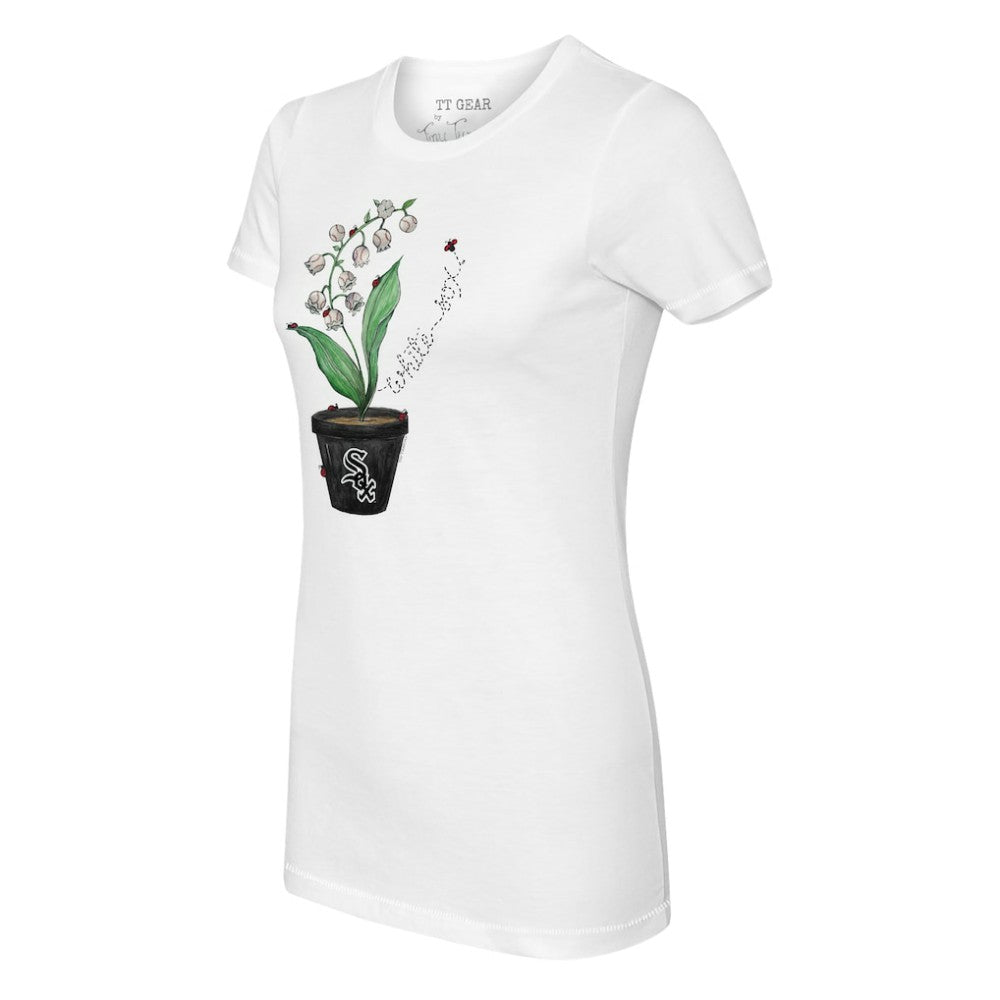 Chicago White Sox Tiny Turnip Women's Lilies & Ladybugs T-Shirt - White T-shirts