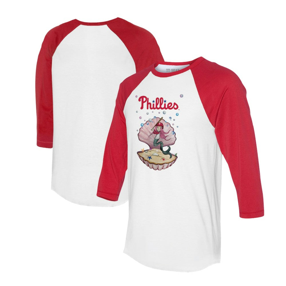 Philadelphia Phillies Tiny Turnip Unisex Mermaid 3/4-Sleeve Raglan T-Shirt - White/Red T-shirts