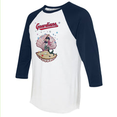 Cleveland Guardians Tiny Turnip Unisex Mermaid 3/4-Sleeve Raglan T-Shirt - White/Navy T-shirts
