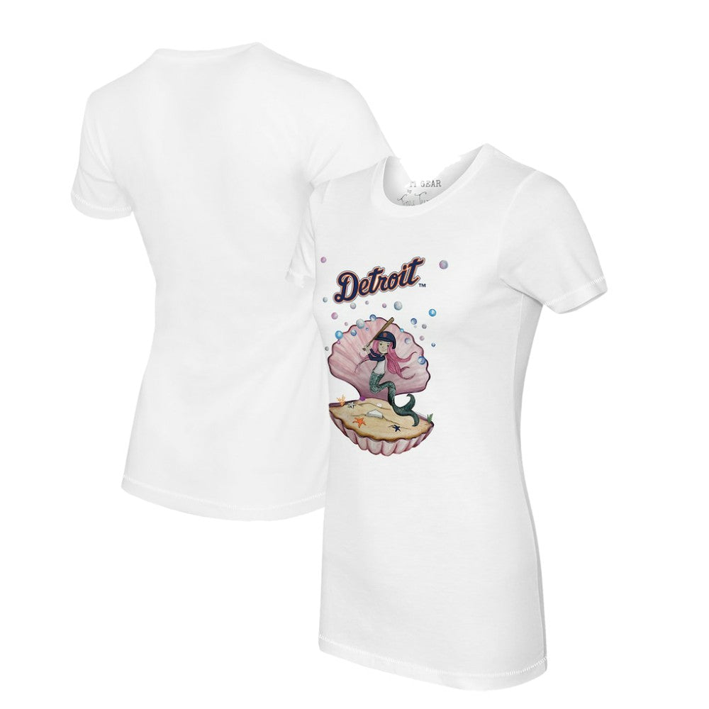 Detroit Tigers Tiny Turnip Women's Mermaid T-Shirt - White T-shirts