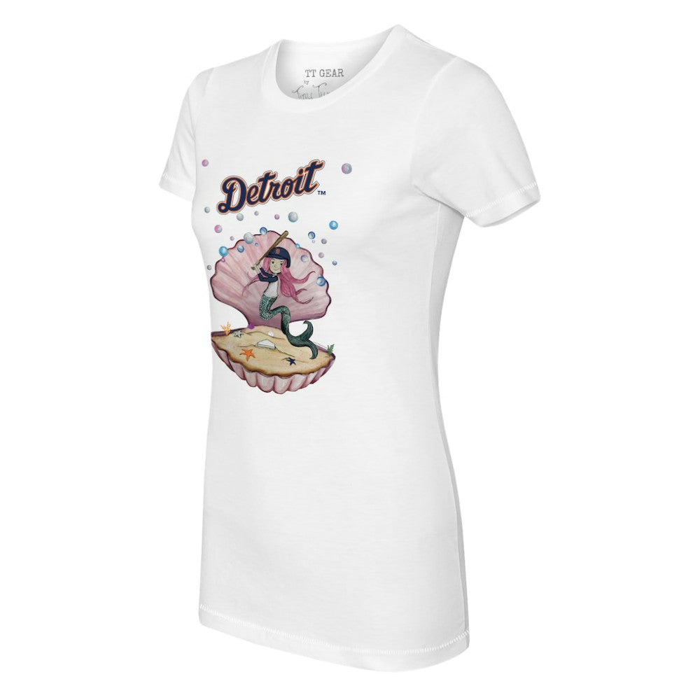 Detroit Tigers Tiny Turnip Women's Mermaid T-Shirt - White T-shirts