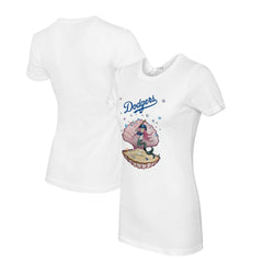 Los Angeles Dodgers Tiny Turnip Women's Mermaid T-Shirt - White T-shirts