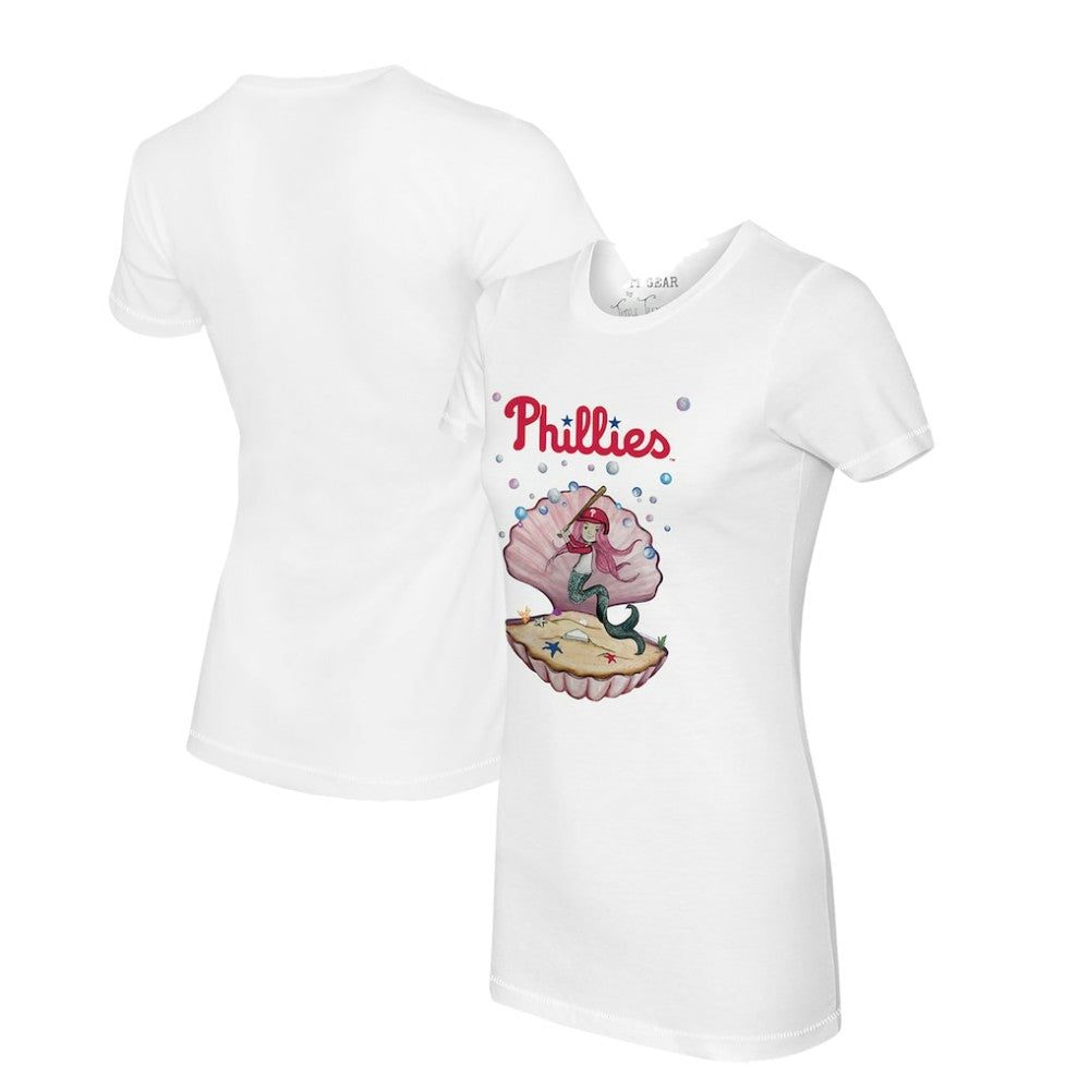 Philadelphia Phillies Tiny Turnip Women's Mermaid T-Shirt - White T-shirts