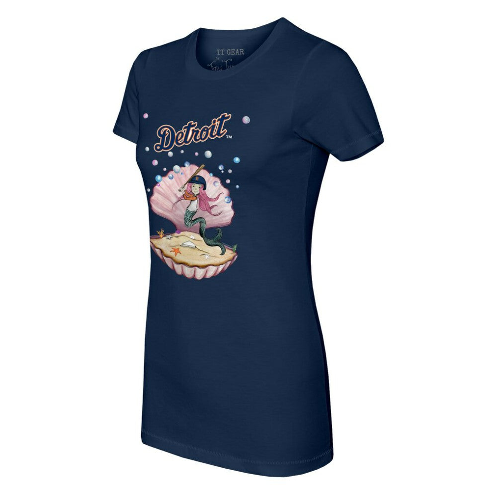 Detroit Tigers Tiny Turnip Women's Mermaid T-Shirt - Navy T-shirts