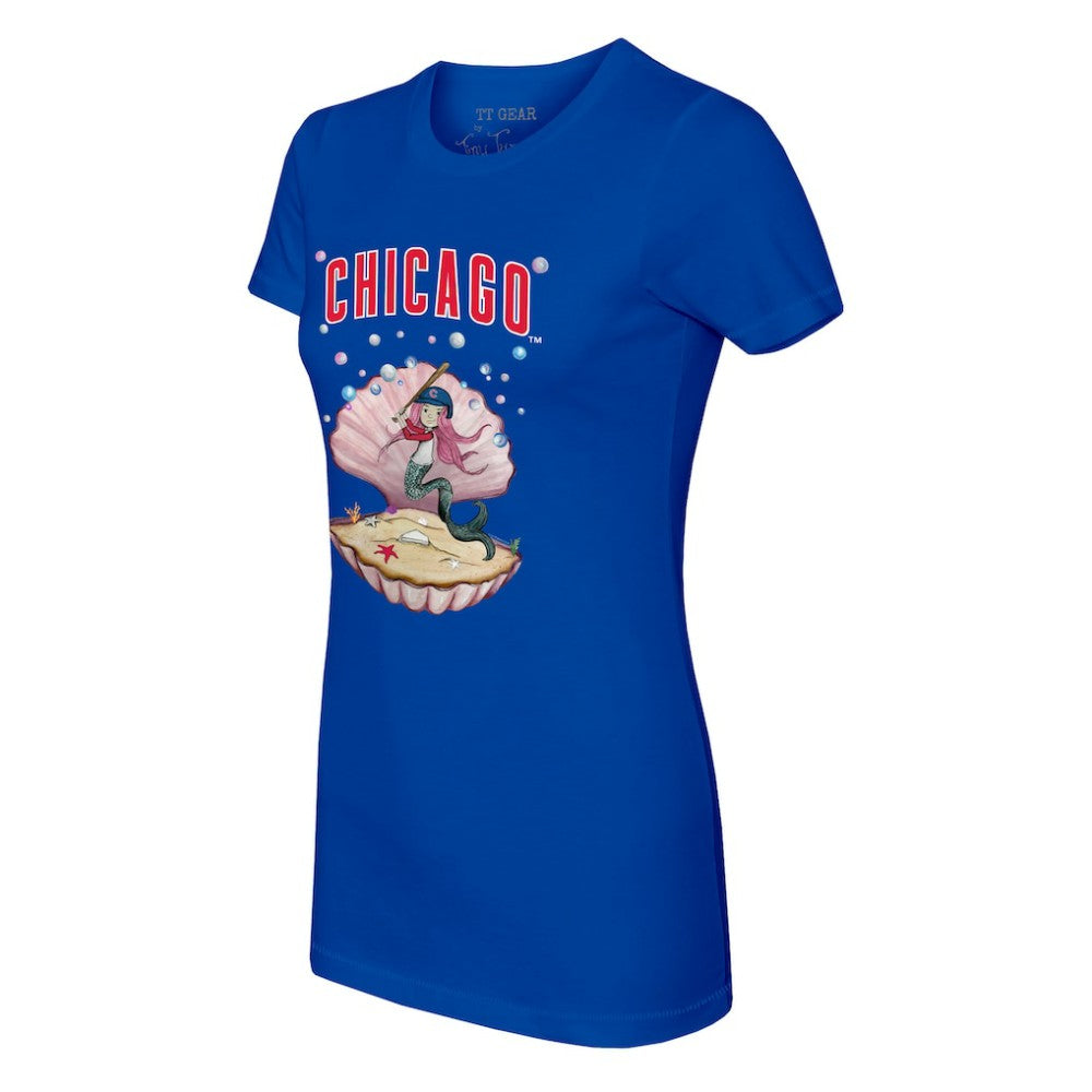 Chicago Cubs Tiny Turnip Women's Mermaid T-Shirt - Royal T-shirts