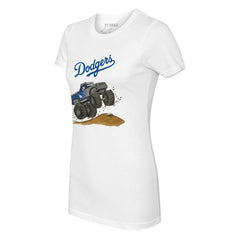 Los Angeles Dodgers Tiny Turnip Women's Monster Truck T-Shirt - White T-shirts