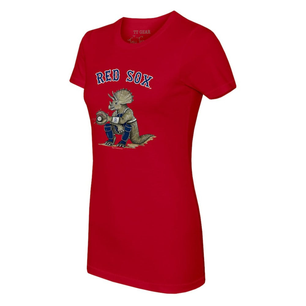 Boston Red Sox Tiny Turnip Women's Triceratops T-Shirt - Red T-shirts