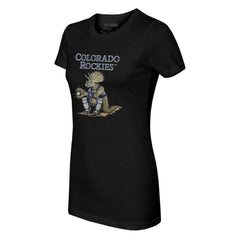 Colorado Rockies Tiny Turnip Women's Triceratops T-Shirt - Black T-shirts