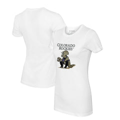 Colorado Rockies Tiny Turnip Women's Triceratops T-Shirt - White T-shirts