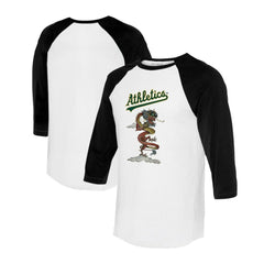 Athletics Tiny Turnip Unisex 2024 Year of the Dragon 3/4-Sleeve Raglan T-Shirt - White/Black T-shirts