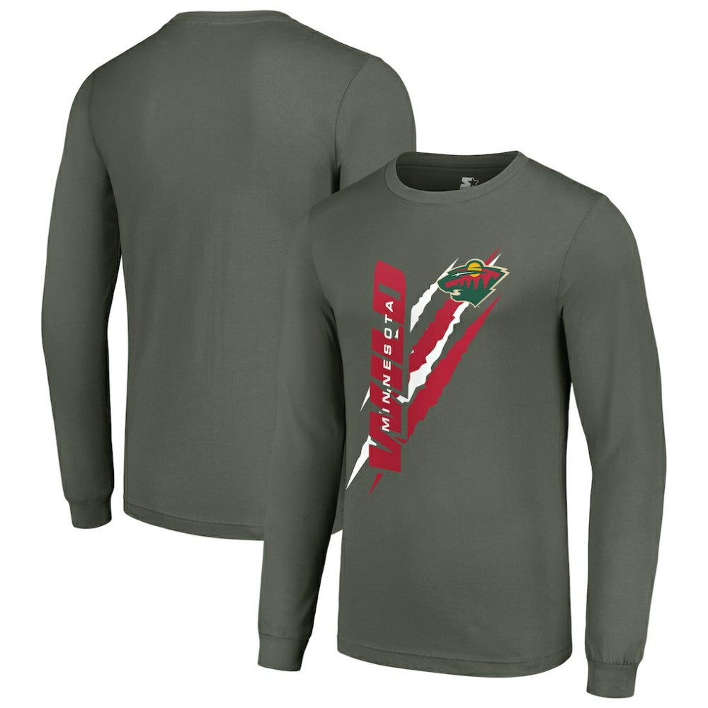 Minnesota Wild Starter Color Scratch Long-Sleeve T-Shirt - Green | US 201074615