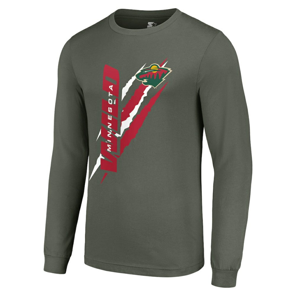 Minnesota Wild Starter Color Scratch Long-Sleeve T-Shirt - Green | US 201074615