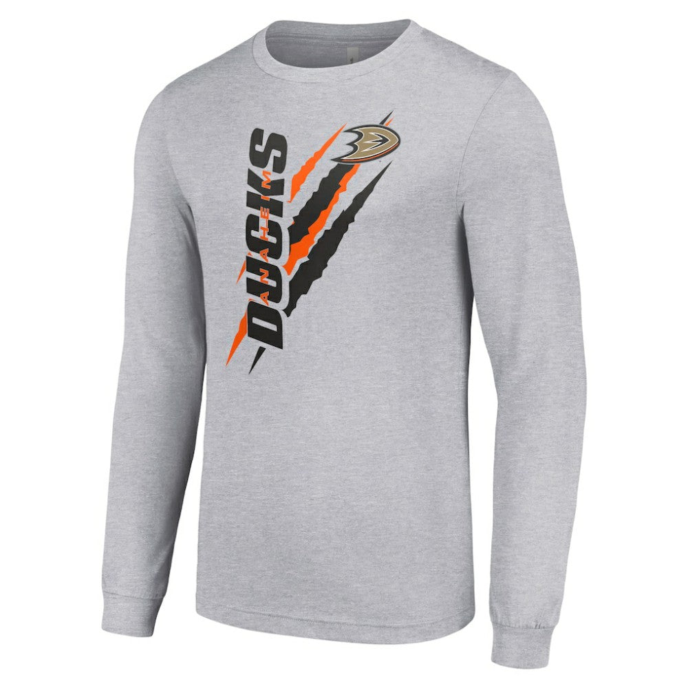 Anaheim Ducks Starter Color Scratch Long-Sleeve T-Shirt - Heather Gray | US 201074616