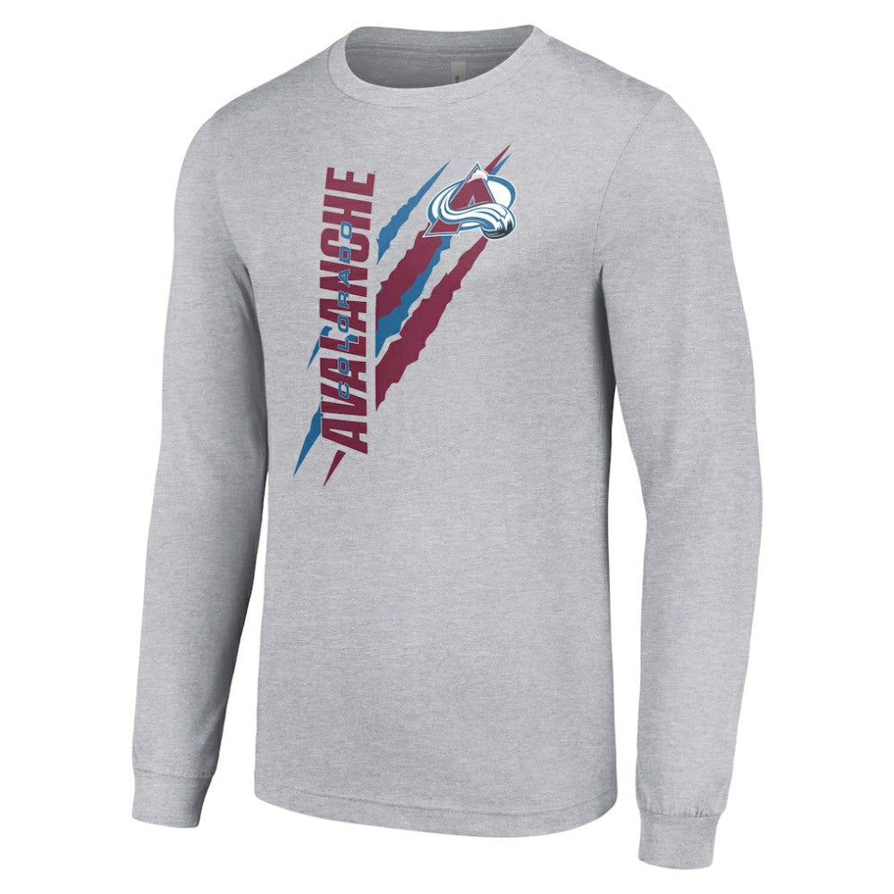 Colorado Avalanche Starter Color Scratch Long-Sleeve T-Shirt - Heather Gray | US 201074623