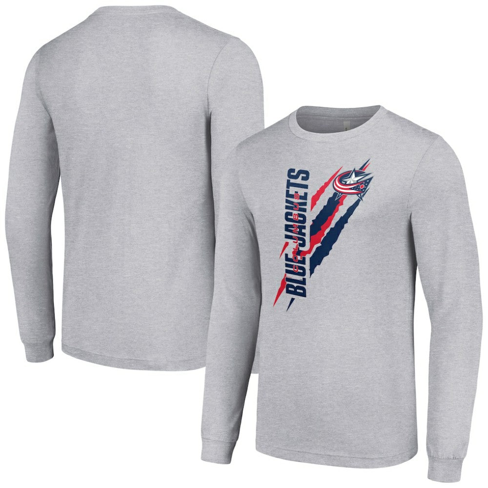 Columbus Blue Jackets Starter Color Scratch Long-Sleeve T-Shirt - Heather Gray | US 201074624