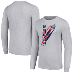 Columbus Blue Jackets Starter Color Scratch Long-Sleeve T-Shirt - Heather Gray | US 201074624