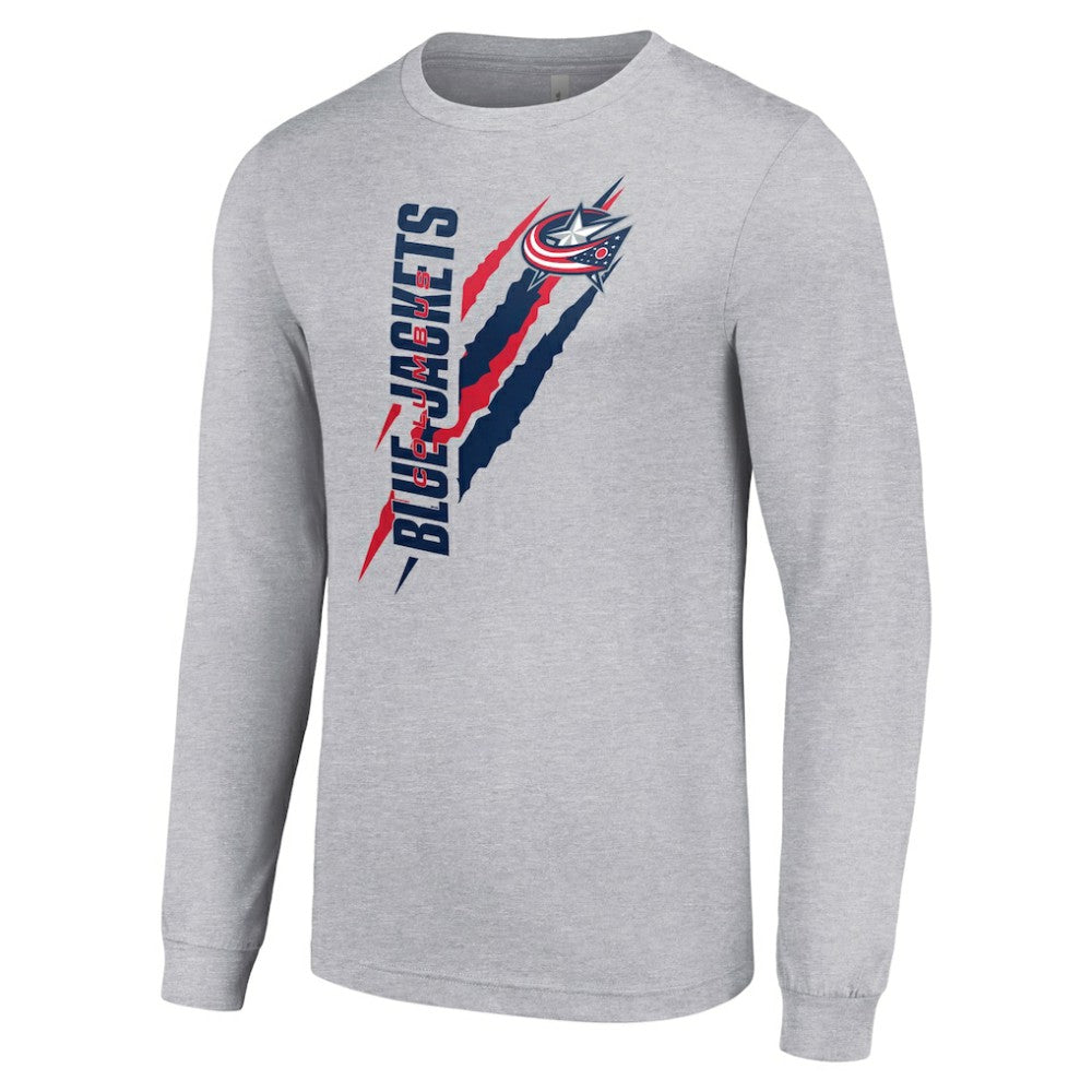 Columbus Blue Jackets Starter Color Scratch Long-Sleeve T-Shirt - Heather Gray | US 201074624