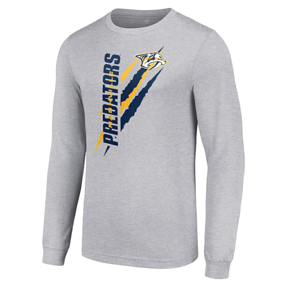 Nashville Predators Starter Color Scratch Long-Sleeve T-Shirt - Heather Gray | US 201074632