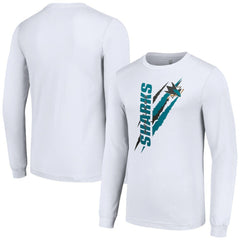 San Jose Sharks Starter Color Scratch Long-Sleeve T-Shirt - White | US 201074637