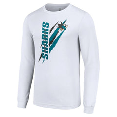 San Jose Sharks Starter Color Scratch Long-Sleeve T-Shirt - White | US 201074637