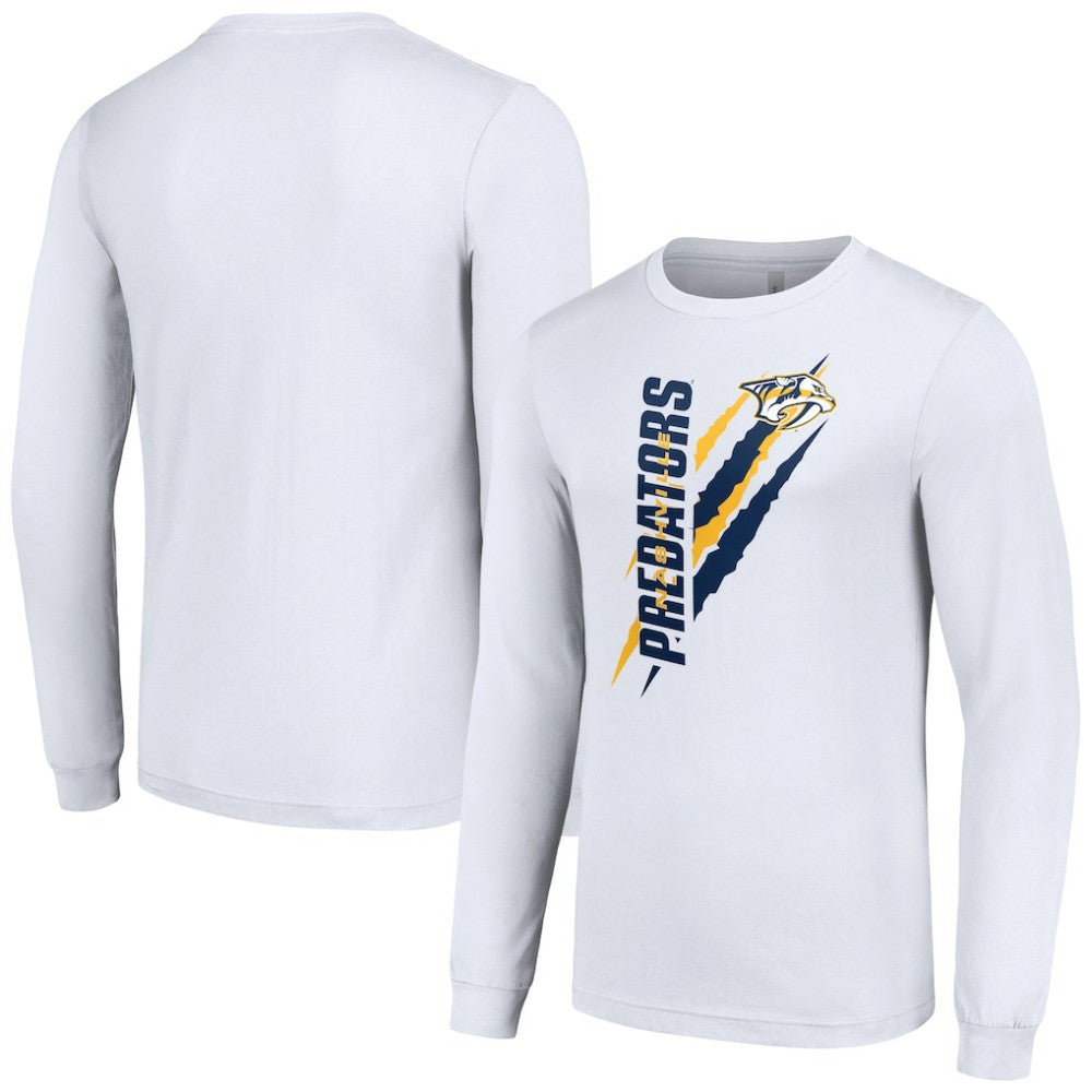 Nashville Predators Starter Color Scratch Long-Sleeve T-Shirt - White | US 201074641