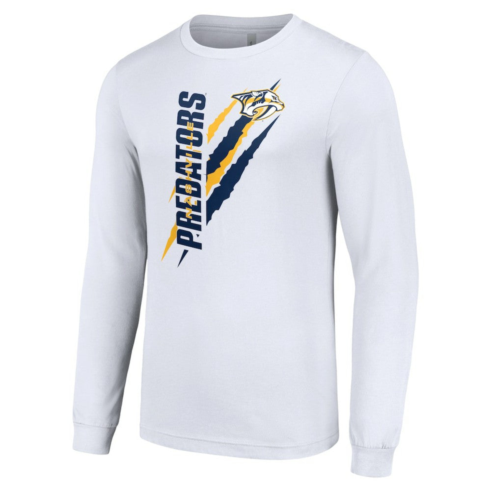 Nashville Predators Starter Color Scratch Long-Sleeve T-Shirt - White | US 201074641