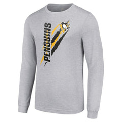 Pittsburgh Penguins Starter Color Scratch Long-Sleeve T-Shirt - Heather Gray | US 201074644