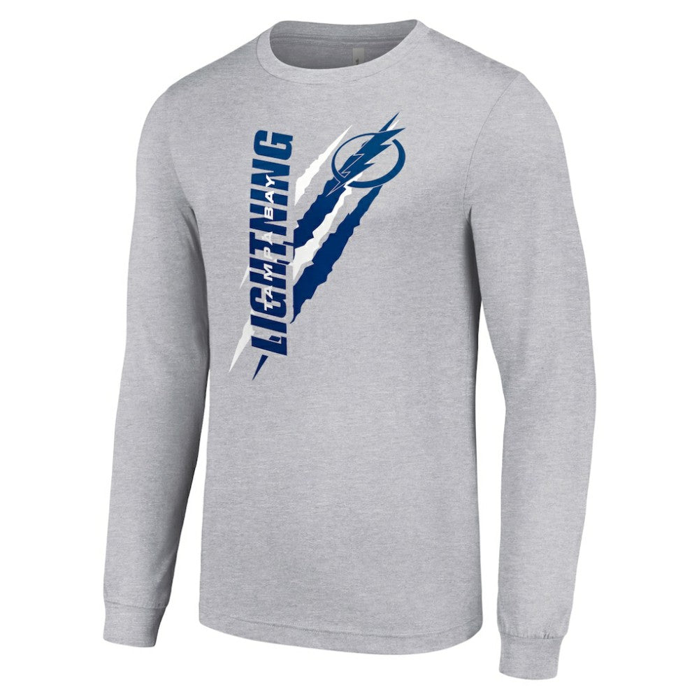 Tampa Bay Lightning Starter Color Scratch Long-Sleeve T-Shirt - Heather Gray | US 201074653