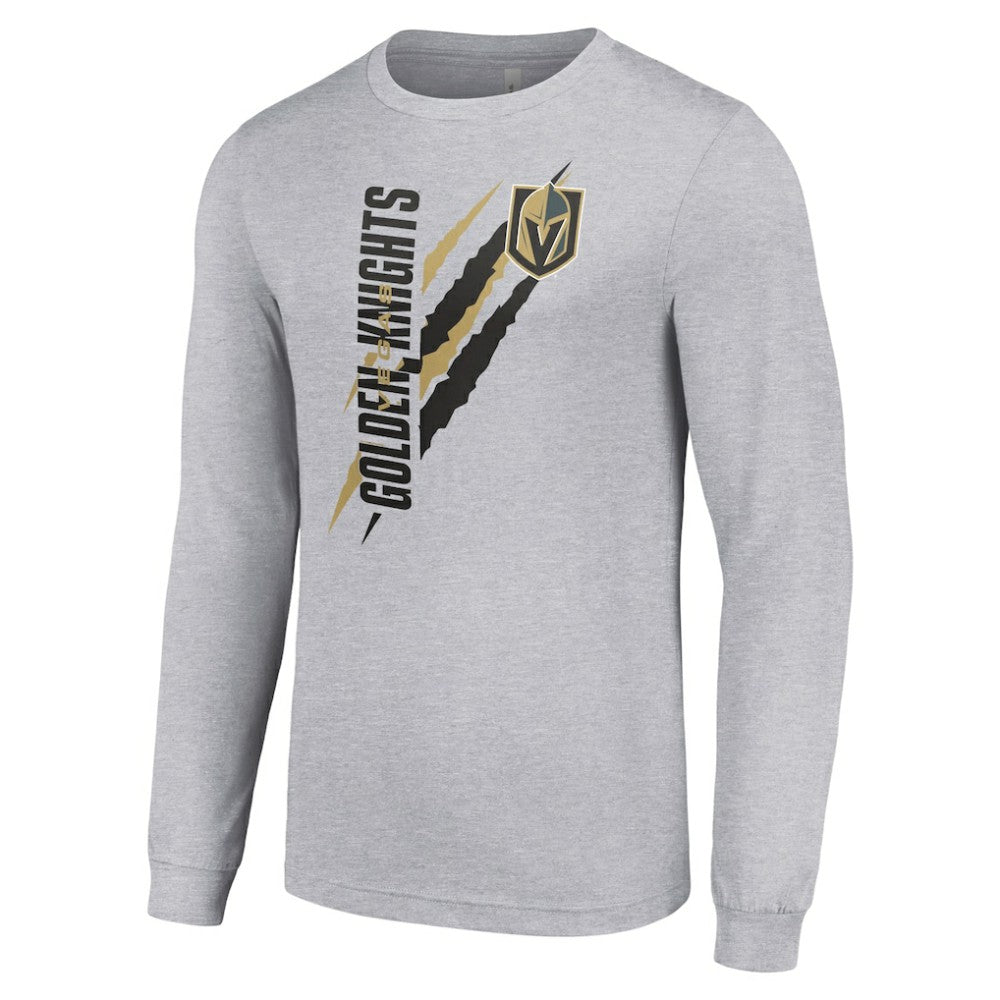 Vegas Golden Knights Starter Color Scratch Long-Sleeve T-Shirt - Heather Gray | US 201074659