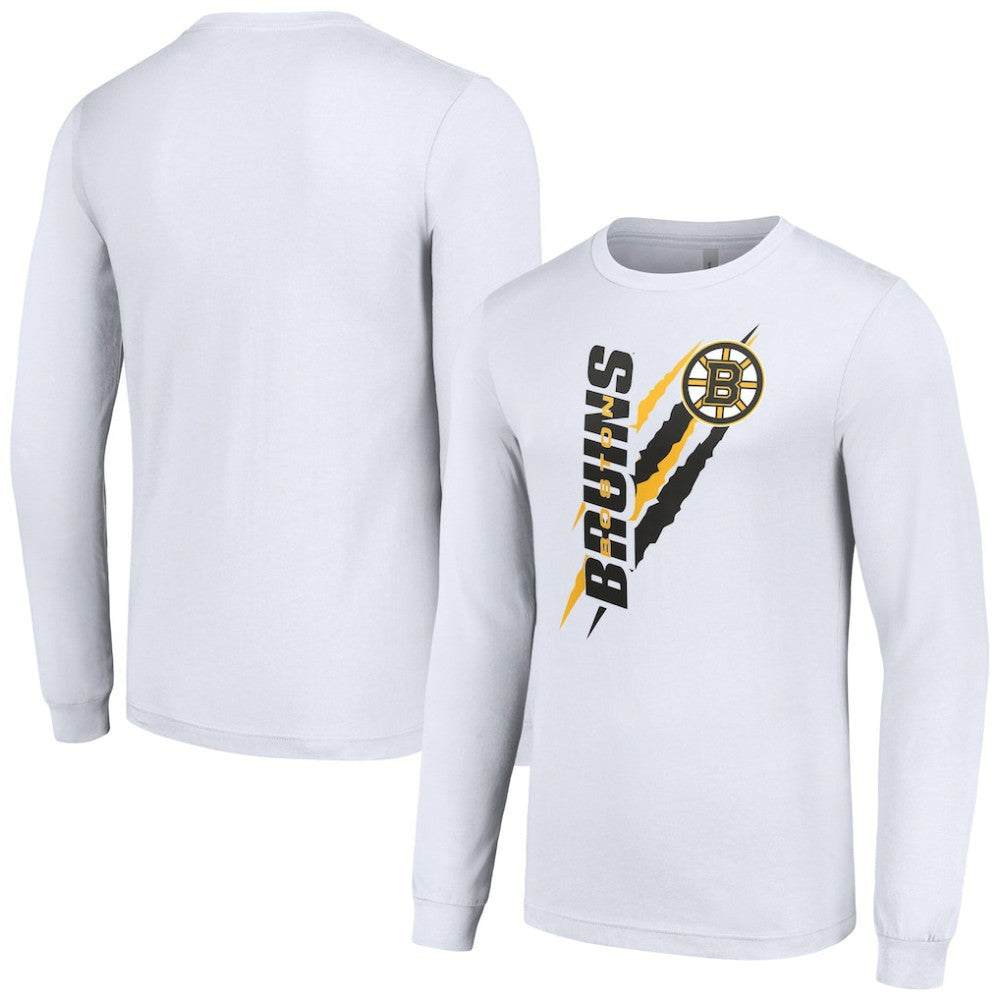 Boston Bruins Starter Color Scratch Long-Sleeve T-Shirt - White | US 201074662