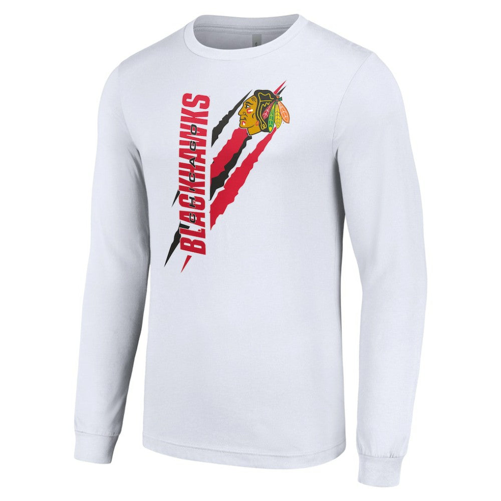 Chicago Blackhawks Starter Color Scratch Long-Sleeve T-Shirt - White | US 201074663
